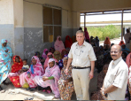 C Bushnell, DKT's director of international programs (center) and DKT/Sudan country director, Ambrose Alagiri (right) at a rural family planning clinic in Sudan refurbished by DKT. C Bushnell, DKT's director of international programs (center) and DKT/Sudan country director, Ambrose Alagiri (right) at a rural family planning clinic in Sudan refurbished by DKT.