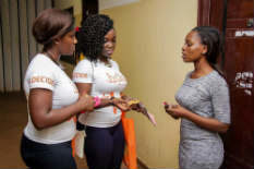Lydia IUD spokespeople visited University of Ghana campuses in March for part of an outreach on contraceptives. They visited dorm rooms and reached 3,000 students.